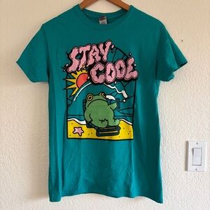 STAY COOL Frog Graphic T-Shirt Small